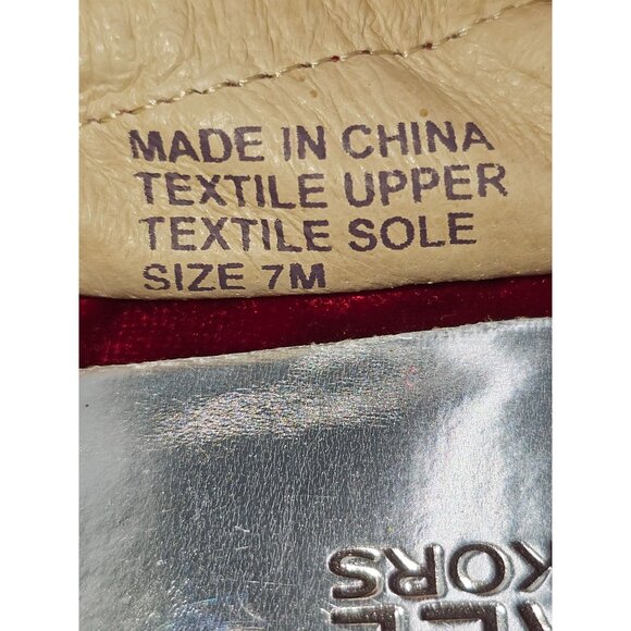 Michael Kors Women's Red Velvet Fulton Logo Emblem Ballet Flat Size 7 2510 - Picture 8 of 16